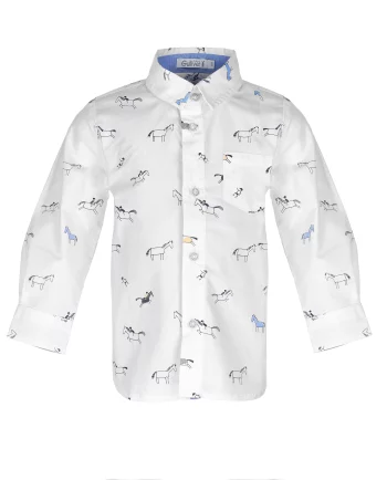 Белая рубашка с орнаментом Наездник Gulliver(11933BBC2302)