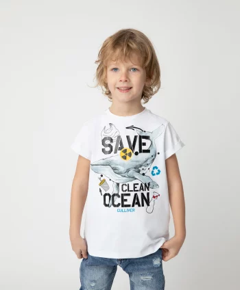 Футболка Save Clean Ocean для мальчика Gulliver(120FBMC1203)