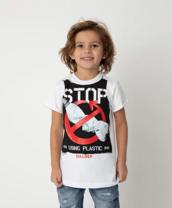 Футболка Stop Using Plastic для мальчика Gulliver(120FBMC1201)