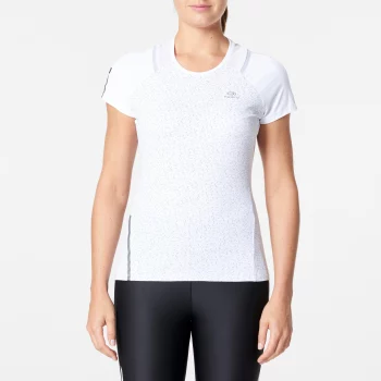 Run Dry + Women'S Running T-Shirt - White by Night Print - UK 6 / FR 36 By KALENJI | Decathlon