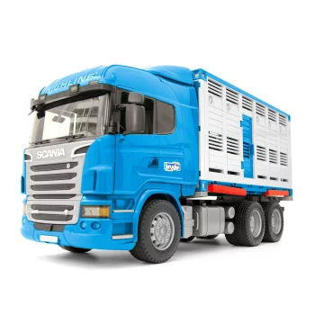 Bruder Фургон для перевозки Scania животных с коровой(03-549)