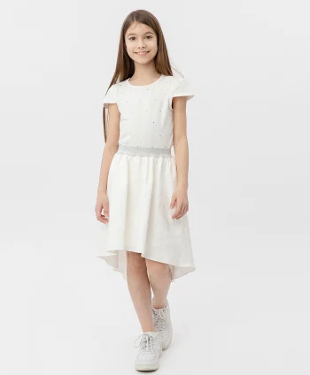 Белая жаккардовая юбка на резинке Button Blue(120BBGP61010200)